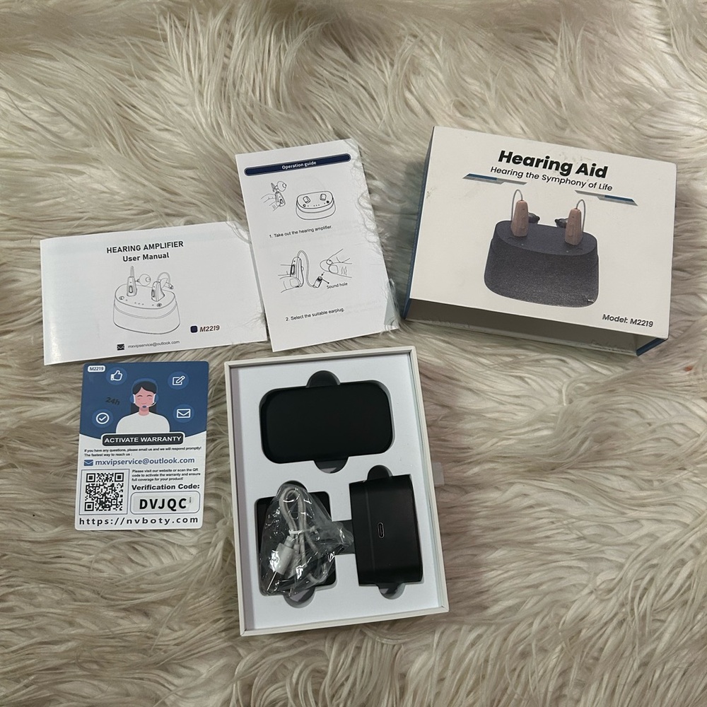 Hearing Aids Rechargeable with Noise Cancellation, 5-Level Button Volume Control